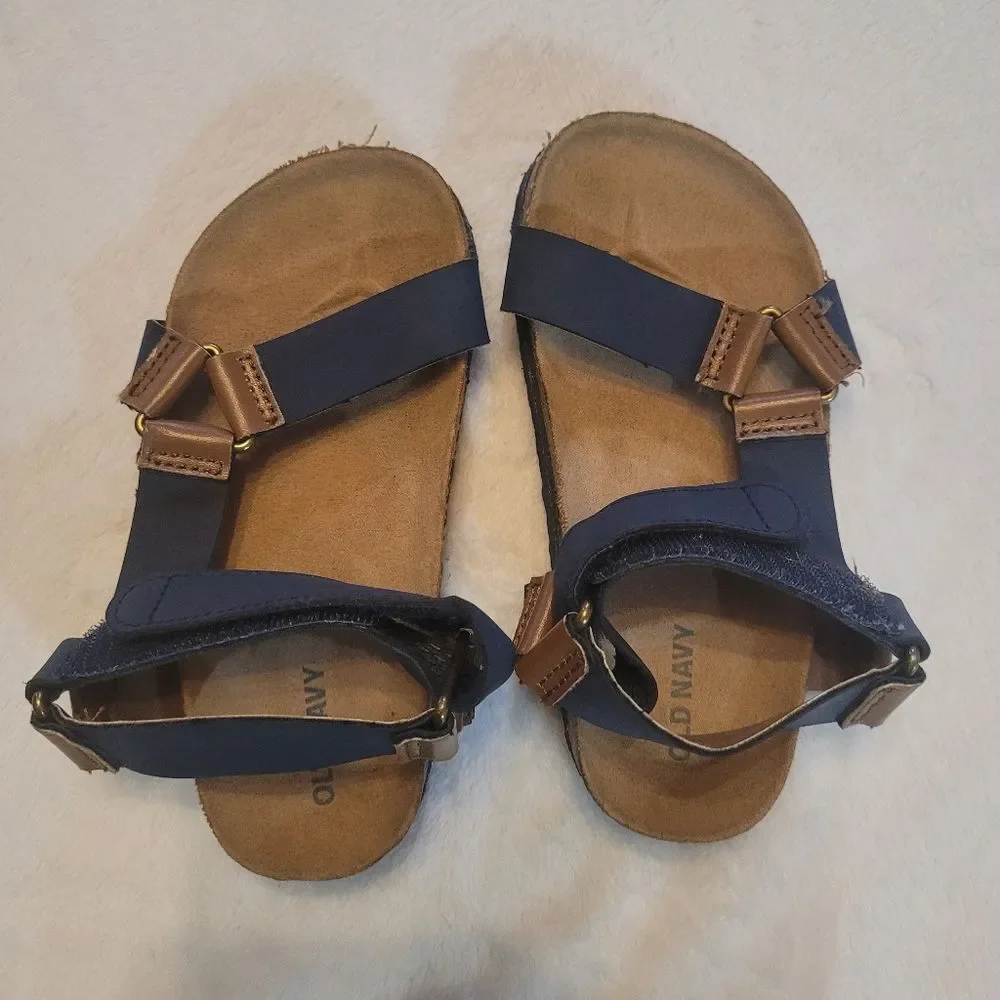 Old navy size 9 blue Faux-Leather Strap Sandals for Toddler Boys